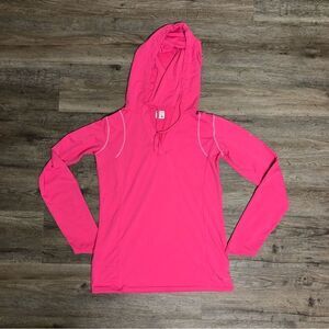 Women’s Columbia Pink Lightweight Omni Shade Hooded Workout Top Size L